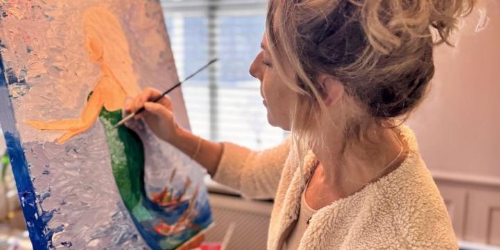 Rian moést nog een keer meedoen aan een cursus Tekenen en Schilderen  